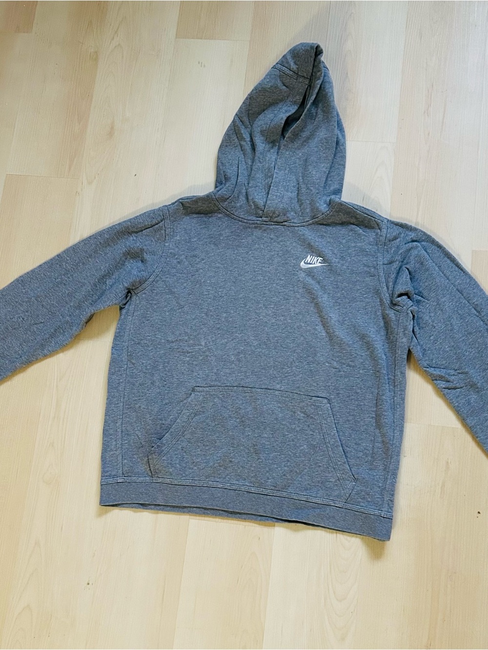 Nike Boys Heather Gray Crewneck Hoodie Sweatshirt